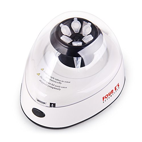 Four E's Scientific Mini Centrifuge 5400rpm, 2000 x g RCF with 2 Interchangeable Rotors for 0.2/0.5/1.5/2mL Tube Capacity - NOT for Blood Samples