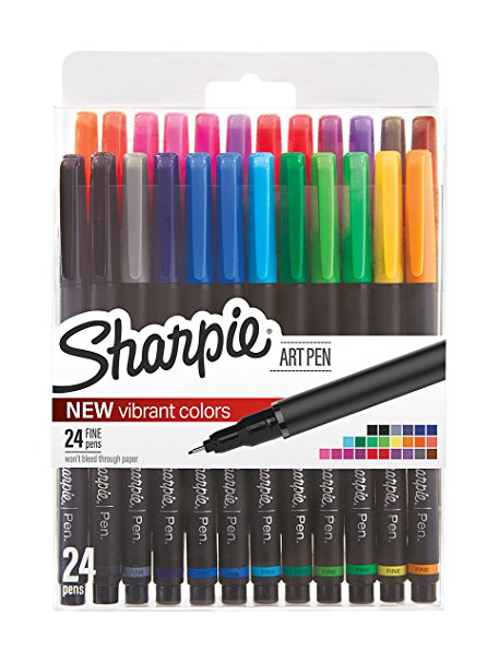 Sharpie Art Pens, Fine Point, Assorted Colors, 24 Count (1983967)