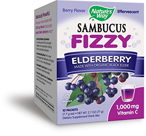 Sambucus Fizzy Organic Elderberry Packets, 10 Count