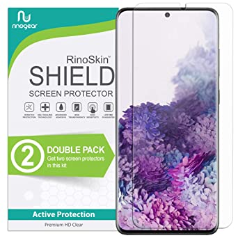 (2-Pack) RinoGear Screen Protector for Samsung Galaxy S20 Plus (Fingerprint ID Compatible) Case Friendly Galaxy S20 Plus Screen Protector Accessory Full Coverage Clear Film