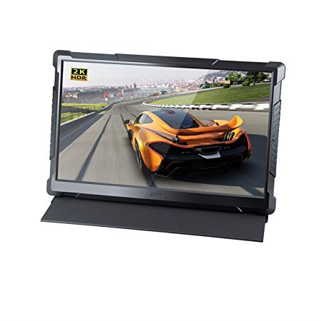 G-STORY 17.3 Inch HDR 120Hz 1ms QHD 1440P Eye-Care Portable Gaming Monitor, TN Panel, with FreeSync, Type-C, HDMI Cable, Built-in Speaker, Remote, UL Certificated AC Adapter