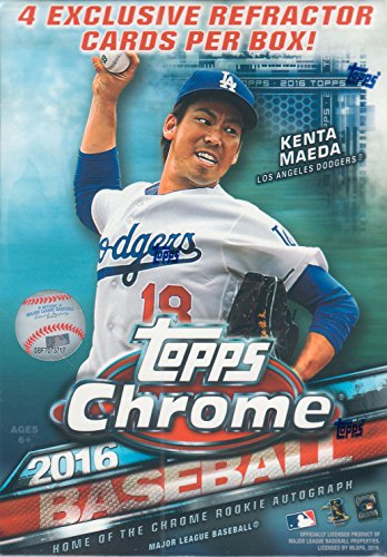 2016 Topps Chrome MLB Baseball EXCLUSIVE Factory Sealed Retail Box with SPECIAL SEPIA REFRACTOR Pack! Look for RC's, Refractors & Autographs of Carlos Correa, Trevor Story, Corey Seager & Many More!