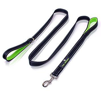 Heavy Duty Dog Leash - 2 Handles by Paw Lifestyles – Padded Traffic Handle For Safety and Control, 3mm Thick, 7ft Long – Perfect For Medium And Large Dogs, Dog Training