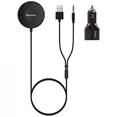 Blusmart Link-BT4823 EDR Bluetooth Hands-Free Car Kit for cars 3.5mm AUX Dual USB Charger Black