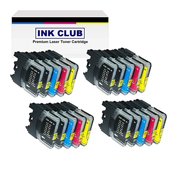 Inkcool 20PACK LC11,LC16,LC38,LC61,LC67,LC980,LC1100 Compatible Ink Cartridge for Brother (8BK/4C/4Y/4M)