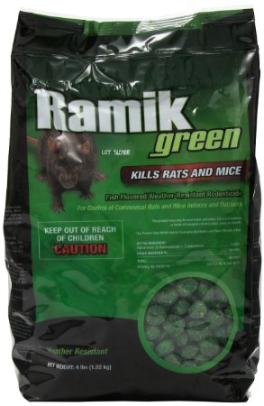 NEOGEN RODENTICIDE Ramik Mouse and Rat Nuggets Pouch 4-Pound Green