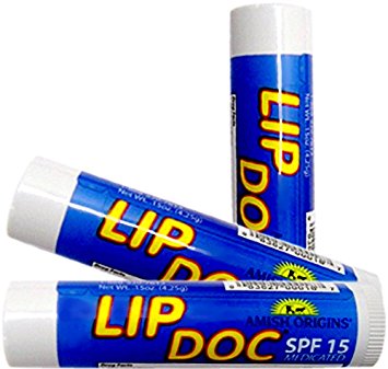 Lip Doc - Medicated Lip Balm with SPF 15 Sunblock - 3 Pack