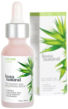 Skin Brightening Serum with Vitamin C - Advanced Antioxidant Serum for Firming Wrinkles, Fine Lines - Lightening Dark Spots, Hyperpigmentation - With Hyaluronic and Niacinamide - InstaNatural - 1 oz