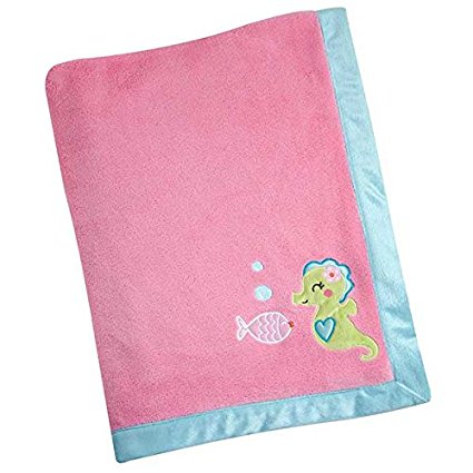 Carter's Sea Collection Appliqued Blanket, Pink/Blue/Turquoise