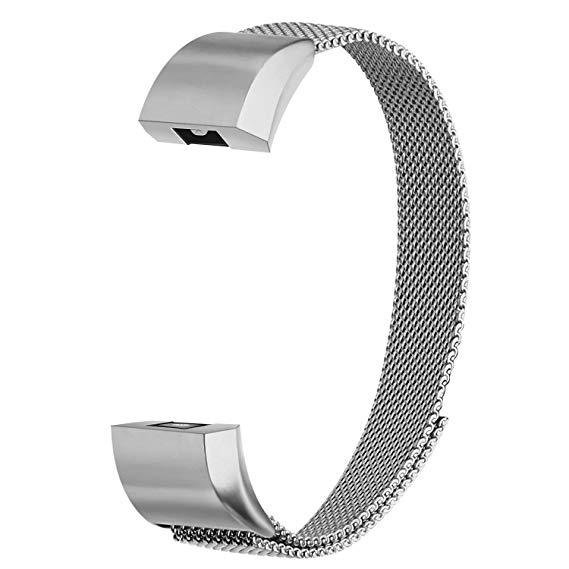 POY Metal Replacement Bands Compatible for Fitbit Alta and Fitbit Alta HR, Stainless Steel Bracelet Smart Watch Strap, Large Small