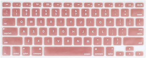 MOSISO Silicone Keyboard Cover Compatible with MacBook Air 13 inch A1466 A1369 2010-2017&Compatible with MacBook Pro 13/15 inch (with/Without Retina Display, 2015 or Older Version), Rose Gold