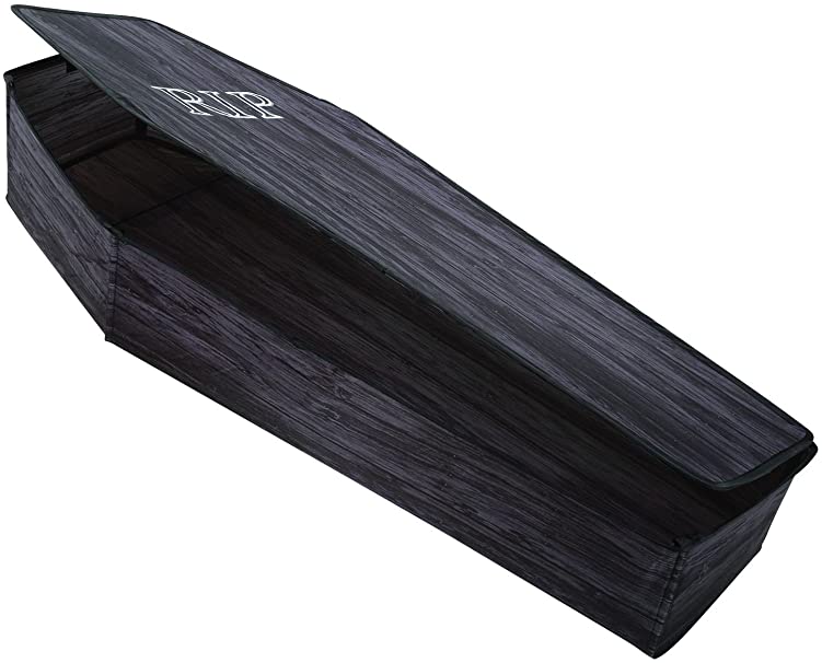 Morris Costumes Coffin with Lid Wooden Look Halloween Prop