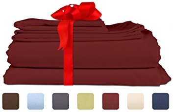 Queen Size Sheet Set - 6 Piece Set - Hotel Luxury Bed Sheets - Extra Soft - Deep Pockets - Easy Fit - Breathable & Cooling Sheets - Wrinkle Free - Comphy - Burgundy Bed Sheets - Queens Sheets - 6 PC