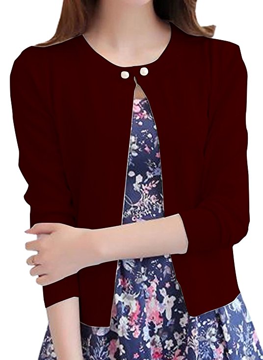 NianEr Womens Open Front Knit Cardigans Sweater Ladies Short Vintage Cardigans