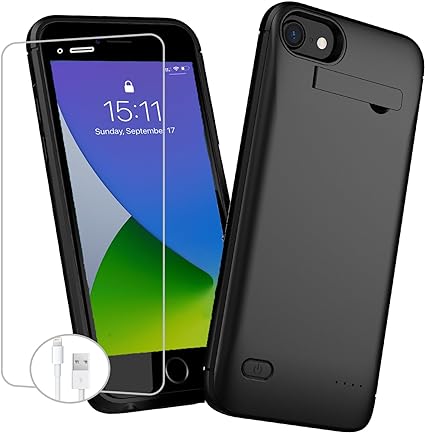 Battery Case for iPhone 8/7/6s/6/SE(2020) - 4.7 inch-10000mAh，Portable Rechargeable Charger Case with 1x Screen Protector & 1x Cable Extended Battery Pack for iPhone 8/7/SE Protective Charging Case
