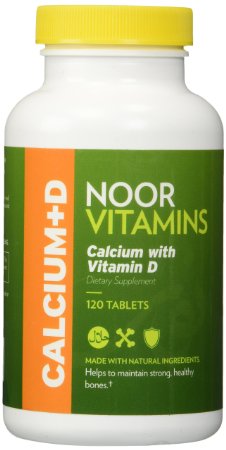 NoorVitamins Calcium with Vitamin D - 120 Tablets - Halal Vitamins