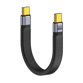 Short USB C to USB C Cable 5.1 in, PD240W Fast Charge USB4 Cable, Support 40Gbps Data Transfer, 8K@60Hz Video Output, Thunderbolt 4 Cables for iphone 15/15Pro Max,Google Pixel,Power Bank,MacBook,iPad