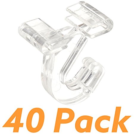 SharpTank Clear Hinged Ceiling Hook (40 Pack) Designed for use in Classrooms and Office Settings - Holds up to 10 lbs