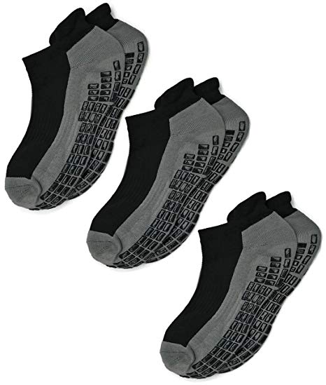 Deluxe Super Grips Anti Slip Non Skid Yoga Hospital Socks for Adults Men Women