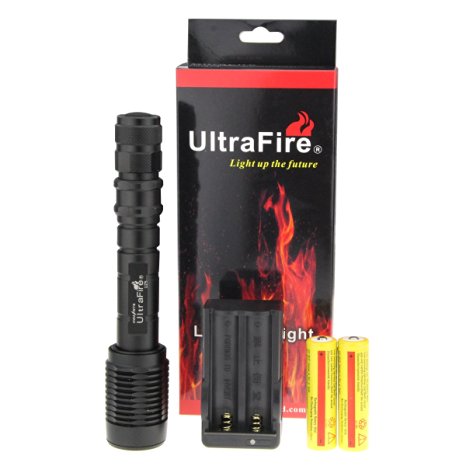 UltraFire® E19 1600 Lumen Xm-l T6 LED Zoomable Focus Flashlight Torch Lamp Light 5-Mode 2 Rechargeable 18650 Battery&Charger