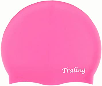 Traling Swimming Cap Kids, Silicone Swim Hat for Children Boys Girls