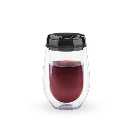 True 2091 Traveler Double Walled Wine Tumbler, Grey