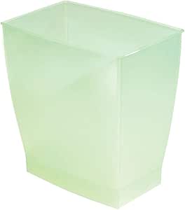 iDesign Spa Rectangular Trash Can, Waste Basket Garbage Can for Bathroom, Bedroom, Home Office, Dorm, College, 2.5 Gallon, Light Green