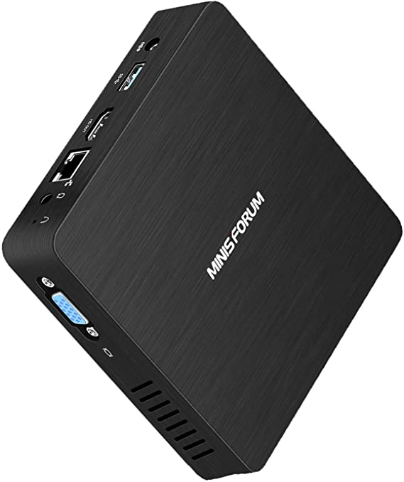 Fanless Mini PC Intel Atom x5-Z8350 Processor Windows 10 Quad Core CPU 4GB DDR/64GB eMMC Mini Desktop Computer HDMI and VGA Ports 2.4/5.8G Dual WiFi BT4.1 USB3.0, Auto Power On