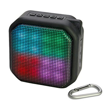 Portable Bluetooth Speaker, Wireless Cube Speaker with Colorful LED Lights, Outdoor Waterproof Bluetooth Speaker with Build-in Microphone and Surround Sound