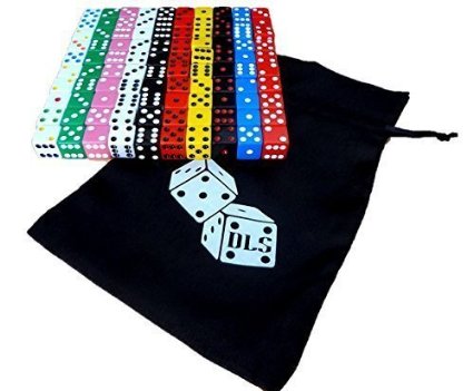 100 Assorted Dice 10 Colors 16 mm with DLS Storage Bag - Great for Gaming Casino Night