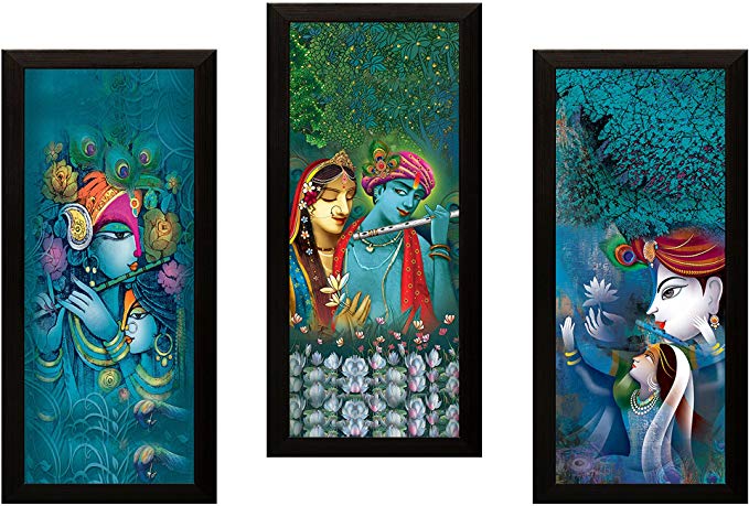 SAF 'Radha Krishna Religious' Painting (Synthetic, 15 cm x 3 cm x 35 cm)