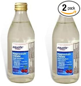 Equate - Magnesium Citrate Oral Solution, Saline Laxative, Cherry Flavor, 10 Fl Oz - Pack of 2 by Equate