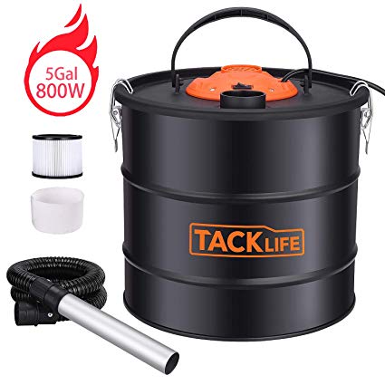 Ash Vacuum Cleaner TACKLIFE, 800W 120V 5Gal 3.3 ft Hose 7.9in Tube, Debris/Ash Collector PVC03A