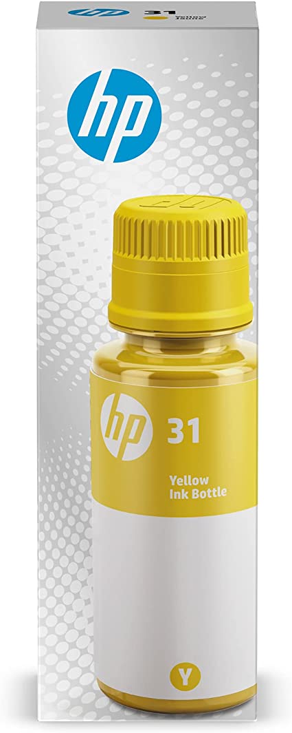 HP 31 | Ink Bottle | Yellow |Up to 8,000 pages per bottle|Works with HP Smart Tank Plus 651 and HP Smart Tank Plus 551 | 1VU28AN