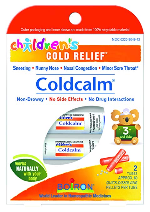 Boiron Children's Coldcalm, 1 Pack (2, 80-Pellet Tubes) Homeopathic Medicine for Cold Relief