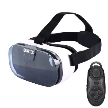 Smartdio 3D VR Glasses Virtual Reality Headset for 46 inch Smartphones and Bluetooth Gaming Controller