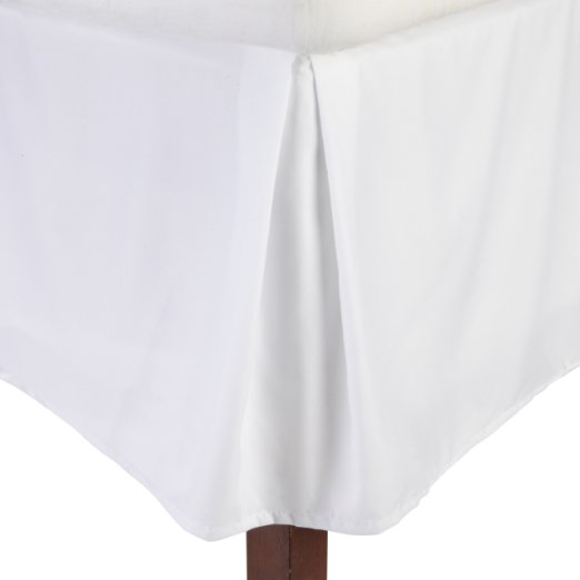 Lamma Loe's Solid Tailored Bed Skirt/Dust Ruffle, Full, White