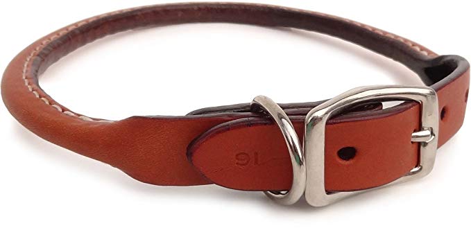 Auburn Leathercrafters Rolled Leather Dog Collar