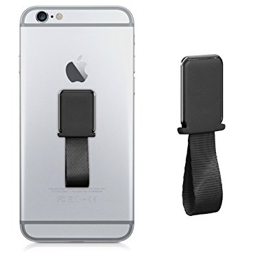 kwmobile Mobile finger holder for magnetic car holders - Smartphone finger holder stand - Finger holder for, among others, iPhone Samsung Black
