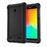 LG G Pad 70 Case - Poetic LG G Pad 70 Case Turtle Skin Series - CornerBumper Protection Grip Sound-Amplification Protective Silicone Case for LG G Pad 70 Black 3 Year Manufacturer Warranty From Poetic