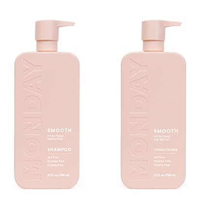 MONDAY HAIRCARE Smooth 30oz Twin Pack Bathroom Set (1 x Shampoo   1 x Conditioner) Amazon Exclusive