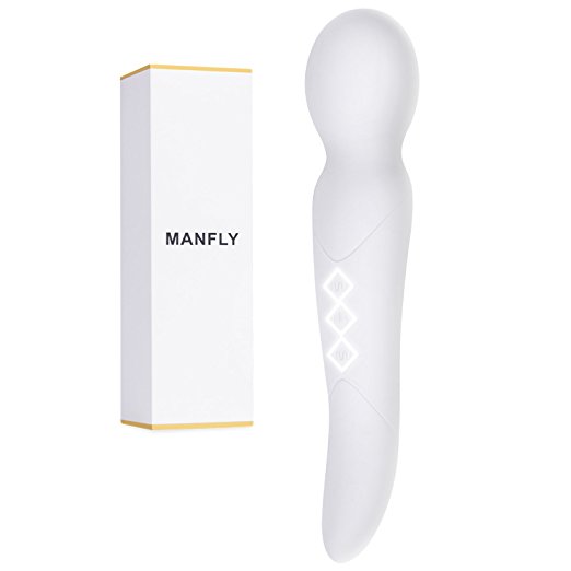 Cordless Wand Massager with 10 Powerful Speeds, MANFLY 100% Waterproof Rechargeable Handheld Body Massager