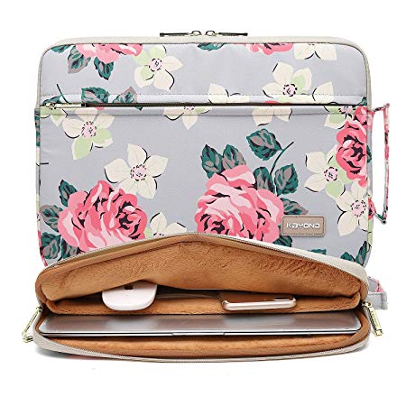 KAYOND Nylon Fabric 15.6 Inch Laptop Sleeve case for 15 inch 15.4 inch 15.6 inch Notebook Computer (15-15.6 INCH, Grey Rose)