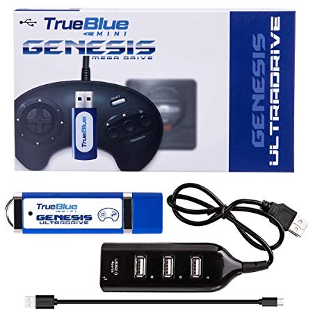 XSHION True Blue Mini Ultradrive Pack for Sega Genesis / Mega Drive Mini,Plug and Play Accessories Game Enhancer,813 Games