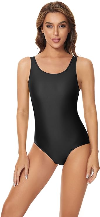 speerise Women Neon Plus Size Tummy Control Swimsuit Bodysuit, One Piece Sleeveless Leotard for Swim Gymnastics Dance Ballet