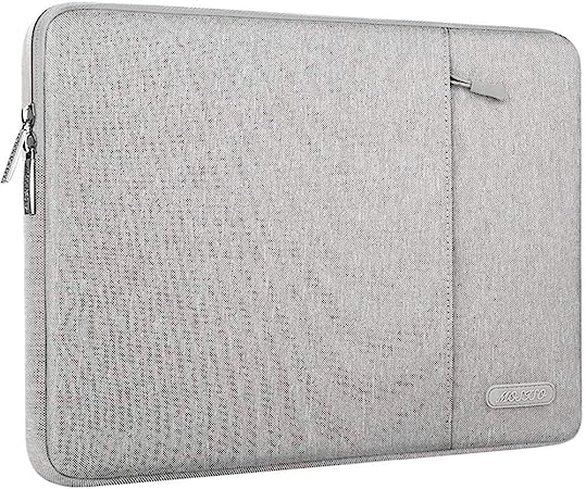 MOSISO Laptop Sleeve Bag Compatible with MacBook Pro 16 inch 2023-2019 M2 A2780 M1 A2485 Pro/Max A2141/Pro Retina 15 A1398, 15-15.6 inch Notebook, Polyester Vertical Case with Pocket, Gray