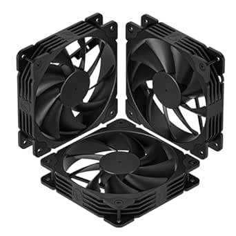 Vetroo 3 Pack Black 120mm PC Case Fans High Airflow Low-Noise High Performance Fan Speed at 1200 RPM 12V 3PIN Connector Compatible with Desktop Computer case