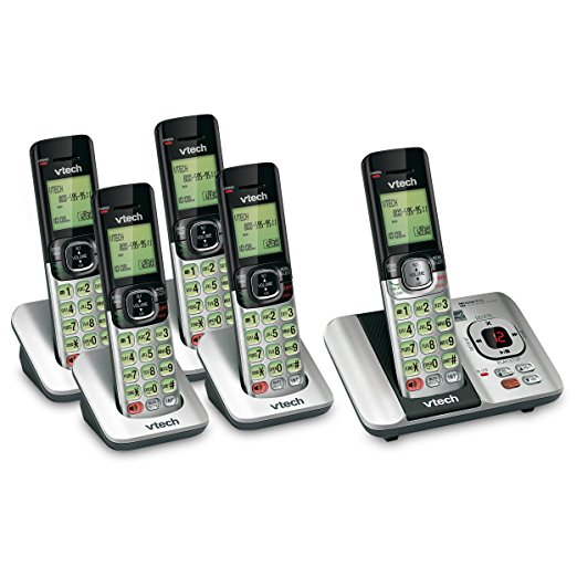 VTech 5 Handset DECT 6.0 Cordless Phone Bundle with (1) CS6529-4 Phone System & (1) CS6509 Handset