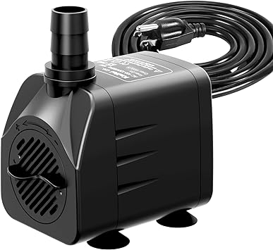 Submersible Pump 400GPH with AUTO-Shut-Off 6.5ft High Lift for Fountains, Hydroponics, Ponds, Aquariums & More