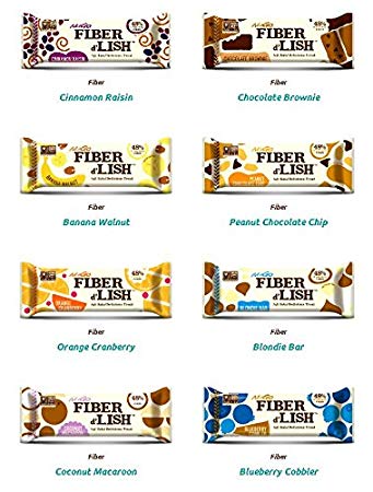 NuGo Fiber D'Lish Bar 8 Flavor Variety Pack (Pack of 16)